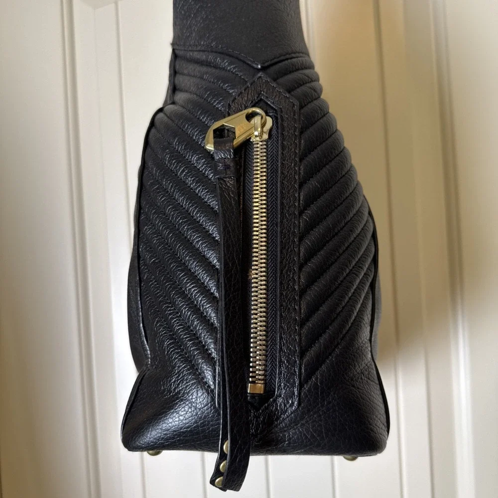 OrYany Black Luciana Pebbled Leather Women's Large Hobo Handbag A267112 EUC